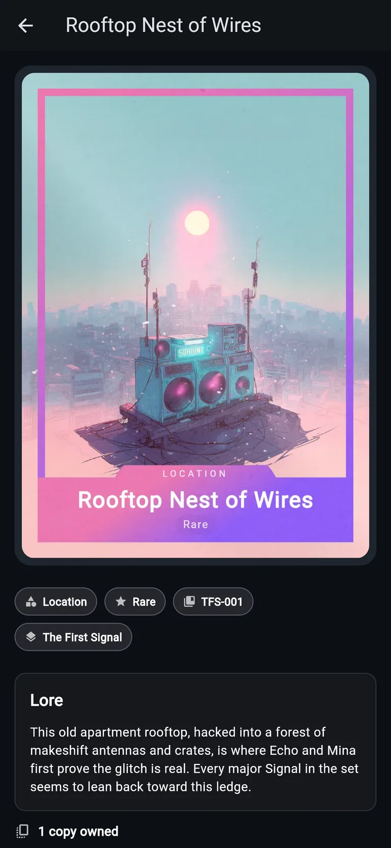 A Collector card shown at full size