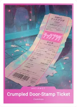 Crumpled Door-Stamp Ticket card