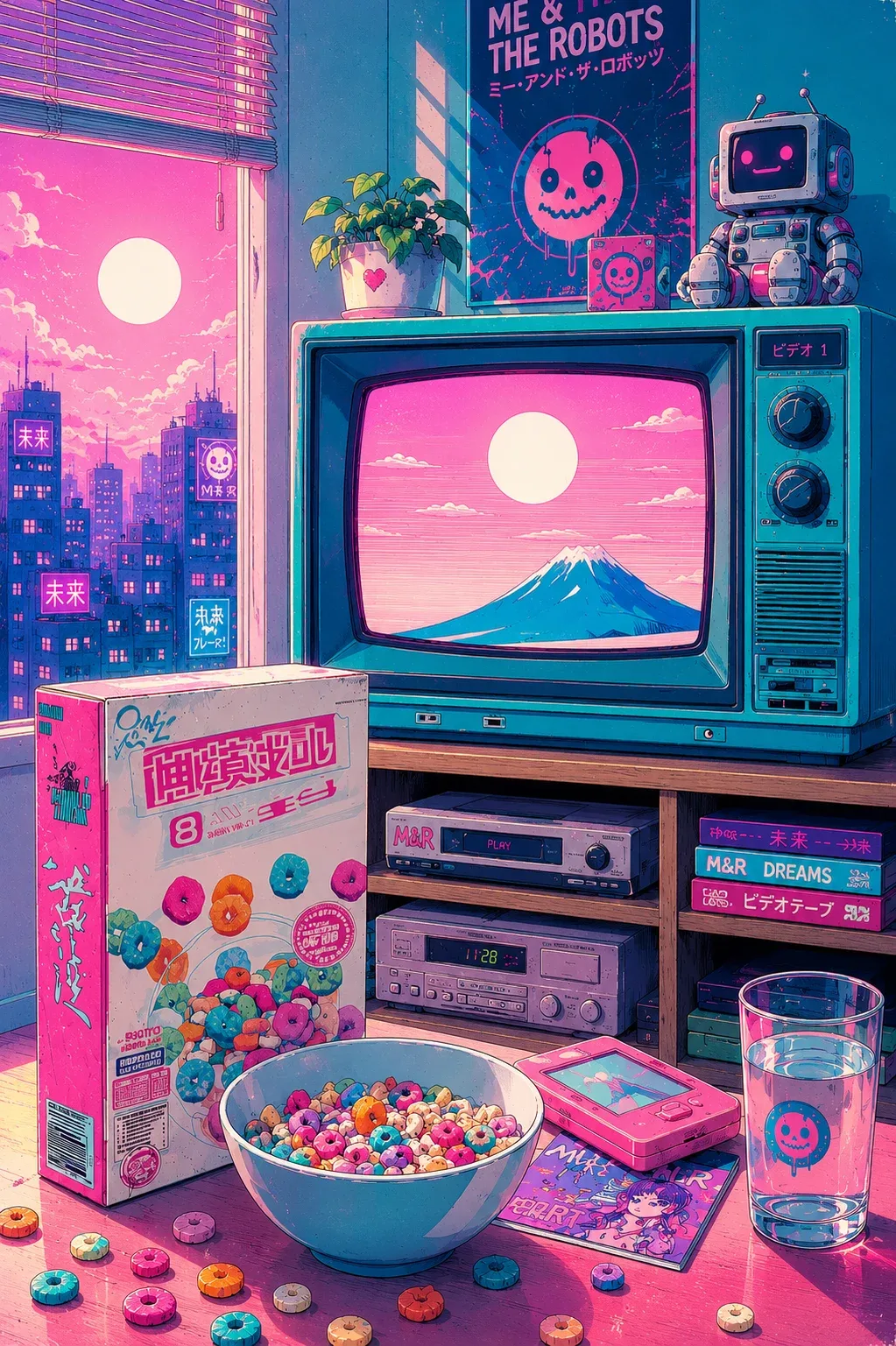 ME The Robots Retro World Objects Artwork World Artwork artwork for ME & The Robots official website by ME & The Robots